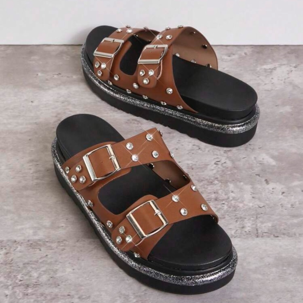 Women’s 🔥 Thick-Soled Rhinestone-Designed Summer Sandals